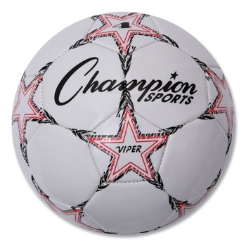 Champion Sports VIPER 8 in. to 8.25 in. Diameter No. 4 Size Soccer Ball - White