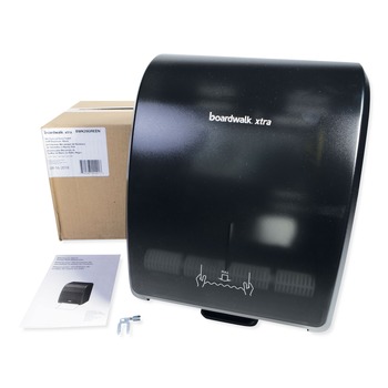 Boardwalk 12.31 in. x 9.31 in. x 15.94 in. Xtra Mechanical Hands-Free Towel Dispenser - Black (1-Carton)