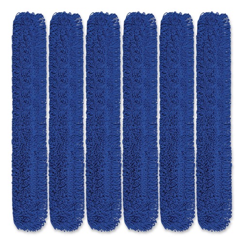 Mops | Gritt Commercial GRI182606PK 60 in. x 5 in. Microfiber Looped Dust Mop Pad Head - Blue (6/Carton) image number 0