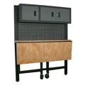 On Site Chests | Homak GS00659131 59 in. Collapsible Wood Top Workbench with 3 Door Cabinet image number 1