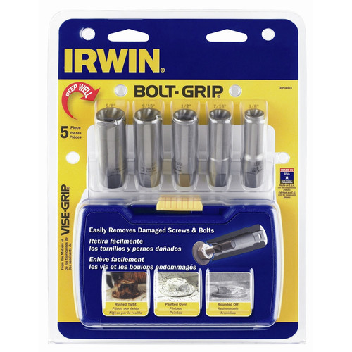 Automotive | Irwin Hanson 3094001 5-Piece BOLT-GRIP 3/8 in. Drive Deep Well Bolt Extractor Set image number 0