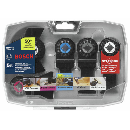 Bosch OSL005C 5Piece Starlock Oscillating MultiTool Accessory Blade Set