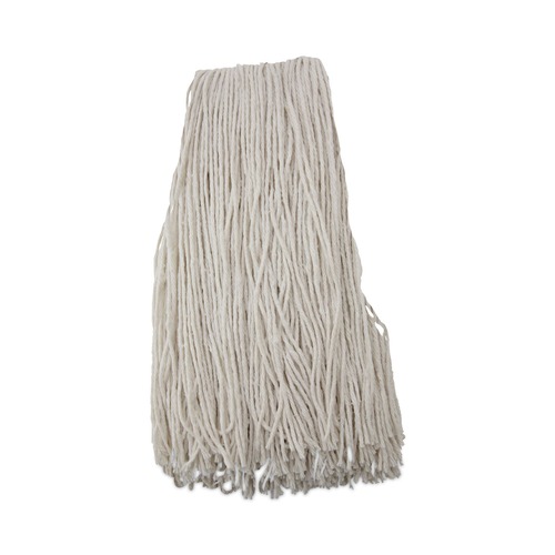 Just Launched | Boardwalk BWK224RCT 24 oz. Rayon Premium Cut-End Wet Mop Heads - White (12/Carton) image number 0