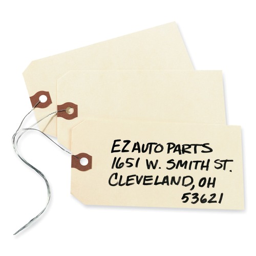 Office Jansan | Avery 12606 5.25 in. x 2.63 in. 11.5 pt Stock Double Wired Shipping Tags - Manila (1000/Box) image number 0