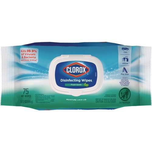 Bulk Savings Pricing 2 | Clorox 31430 8 in. x 7 in. 1-Ply Easy Pull Pack Disinfecting Wipes - Fresh Scent, White image number 0