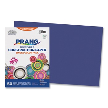 Prang P7407 12 in. x 18 in. SunWorks Construction Paper - Blue (50/Pack)