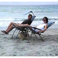 Bliss Hammock GFC-452S 300 lbs. Capacity 26 in. Zero Gravity Chair with Adjustable Canopy - Sand image number 2