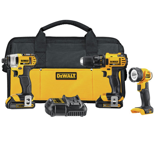 Nail Gun Compressor Combo Kits | Factory Reconditioned Dewalt DCK381C2R 20V MAX Lithium-Ion 3-Tool Combo Kit image number 0