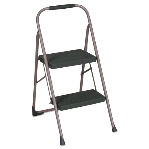 Office Furniture Accessories | Cosco 11308PBL1E 20.5 in. Working Height 22 in. Spread 200 lbs. Capacity 2-Step Big Step Folding Stool - Black/Gray image number 0