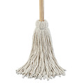 Mops | Boardwalk BWK124C 24 oz. Cotton Fiber Head Deck Mop with 54 in. Wooden Handle (6/Pack) image number 1