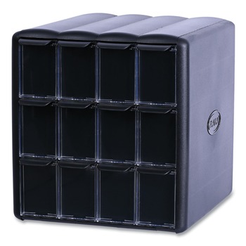 FLAVIA 15.2 in. x 17.2 in. x 16.3 in. 12-Compartments Four Column Merchandiser - Black