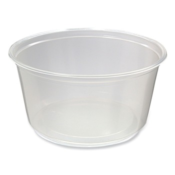 Fabri-Kal 000000000009505114 4.6 in. Diameter x 2.3 in. h 12 oz Plastic Microwavable Deli Containers - Clear (500/Carton)