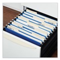Office Jansan | Universal UNV14116EE Deluxe Bright Color 1/5-Cut Tab Letter Size Hanging File Folders - Blue (25/Box) image number 3