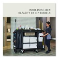 Utility Carts | Rubbermaid Commercial 2202526 9 in. x 21.1 in. x 33 in. 3.7 Bushels Side-Load Linen Bag for Rubbermaid Commercial 2202581/2202527/2202587 Carts - Black (4/Carton) image number 4
