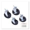 Office Jansan | Alera SW690004 4 in. Wheel Grip Ring K Stem Optional Casters for Wire Shelving - Gray/Black (4/Set) image number 3
