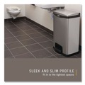 Trash & Waste Bins | Rubbermaid Commercial 1901992 Slim Jim 13-Gallon Front Step Style Stainless Steel Step-On Container - Black image number 5
