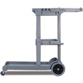Cleaning Carts | Boardwalk JC1945SBWK23 19 in. x 45 in. x 39 in. 4 Shelves 1 Bin Plastic Janitor's Cart - Gray image number 5