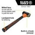 Ball Peen Hammers | Klein Tools 809-36MF 36 oz. Lineman's Milled-Face Hammer image number 3