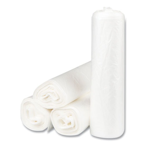 Trash Bags | Inteplast Group S243306N 16-Gallon 6 Microns 24 in. x 33 in. High-Density Commercial Can Liners - Natural (1000-Piece/Carton) image number 0