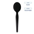 Cutlery | Boardwalk BWKSSHWPSBIW Heavyweight Wrapped Polystyrene Soup Spoons - Black (1000/Carton) image number 7