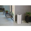 Trash & Waste Bins | Rubbermaid Commercial FGAOT35SAPL 35-Gallon Open Top Round Indoor Receptacle with Liner - Satin Aluminum image number 3