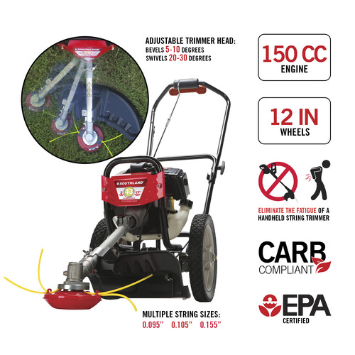 Southland SWSTM4317 43cc Gas 17 in. Wheeled String Trimmer