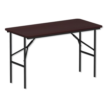 Alera 48 in. x 23.88 in. x 29 in. Rectangular Wood Folding Table - Mahogany