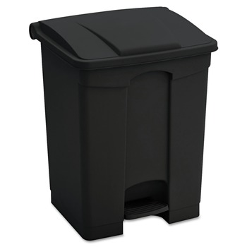 Safco 23 Gallon Large Capacity Plastic Step-On Receptacle - Black