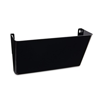 Universal 13 in. x 4.13 in. x 14.5 in. Plastic Wall File Pocket - Letter, Black