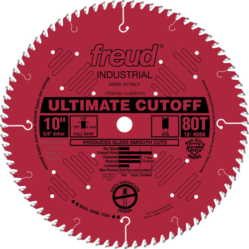 Blades | Freud LU85R010 10 in. 80 Tooth Ultimate Cut-Off Saw Blade image number 0