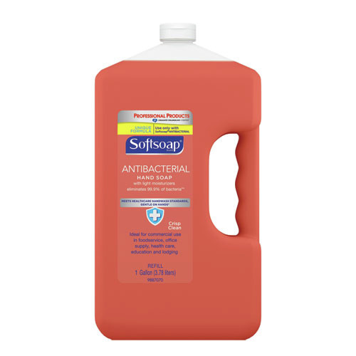 Softsoap 01903 1 Gallon Bottle Crisp Clean Antibacterial Liquid Hand Soap Refill image number 0