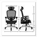 Office Chairs | Alera ALEMV41BME48 17.24 in. to 20.98 in. Seat Height Supports Up to 275 lbs. Minerva Ergonomic Mesh Swivel Task Chair - Gray Seat/Back, Silver Base image number 9