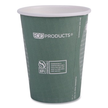 Eco-Products EP-BHC12-WAPK World Art 12 oz. Renewable and Compostable Hot Cups - Gray (50/Pack)