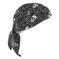 Cooling Gear | Ergodyne 12519 Chill-Its 6615 One Size Fits Most High-Performance Bandana Doo Rag with Terry Cloth Sweatband - Skulls image number 0