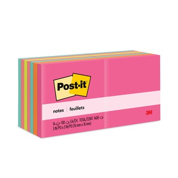 Post-it Notes 3 in. x 3 in. Original Pads - Poptimistic Colors (14 Pads/Pack)