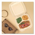 Food Trays, Containers, and Lids | Dart 90PPHT3 9 in. x 8.75 in. x 3 in. 3-Compartments ProPlanet Microwaveable Plastic Hinged Containers - Clear (150/Carton) image number 5