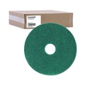 Cleaning Cloths | Boardwalk BWK4016GRE 16 in. Diameter Heavy-Duty Scrubbing Floor Pads - Green (5/Carton) image number 0