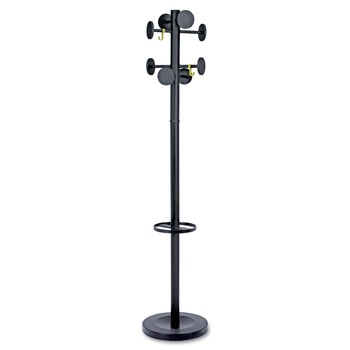 Alba 15w x 15d x 69.3h Stan3 8-Knob Steel Coat Rack - Black