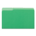 Office Jansan | Universal UNV10522 1/3 Cut Tab Legal Size Deluxe Colored Top Tab File Folders - Green/Light Green (100/Box) image number 2