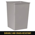 Trash & Waste Bins | Rubbermaid Commercial FG395800GRAY 35 gal. Plastic Untouchable Square Waste Receptacle - Gray image number 4