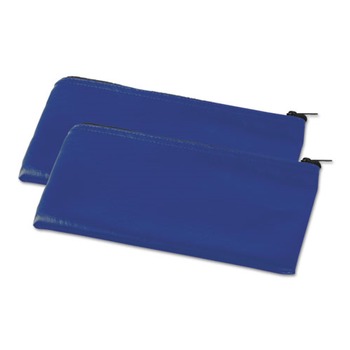 Universal UNV69020 11 in. x 6 in. Zippered Leatherette PU Wallets/Cases - Blue (2/Pack)