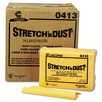 Chix 12.6 in. x 17 in. Stretch 'n Dust Cloths - Yellow (40/Pack, 10 Packs/Carton)