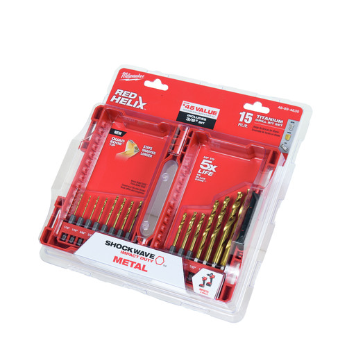 Drill Driver Bits | Milwaukee 48-89-4630 Shockwave 15-Piece Tin Kit image number 0