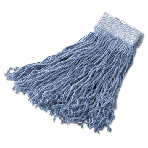Mops | Rubbermaid FGF13600BL00 16 oz. 5 in. Headband Synthetic Wet Mop Heads - Blue (6/Carton) image number 0