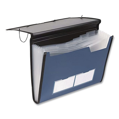 File Folders | Pendaflex 52670EE 1/6-Cut Tabs Letter Size 7 Sections Elastic Cord Closure Professional Expanding Organizer - Blue image number 0