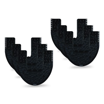 Boardwalk 22 in. x 22 in. Non-Slip Rubber Commode Mat 2.0 Disposable Toilet Floor Mat - Black (6/Carton)