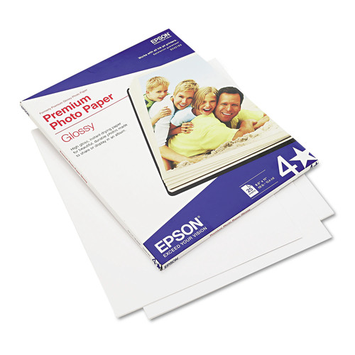 Photo Paper | Epson S042183 8.5 in. x 11 in. 10.4 mil Premium Photo Paper - High-Gloss Bright White (25/Pack) image number 0