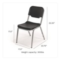  | Iceberg 64111 Rough n Ready 17.5 in. Seat Height Supports Up to 500 lbs. Stack Chair - Black Seat/Back/Base (4/Carton) image number 4