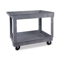 Utility Carts | Boardwalk 3485207 Two-Shelf 24 in. x 40 in. x 35-1/2 in. Plastic Resin Utility Cart - Gray image number 0