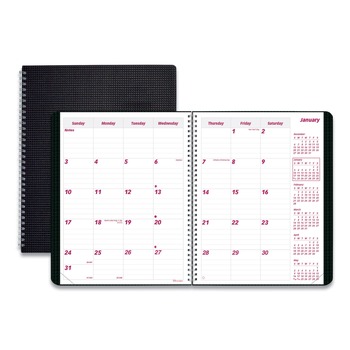 Brownline 14-Month: Dec 2025 to Jan 2027 8.88 in. x 7.13 in. DuraFlex Planner - Black Cover
